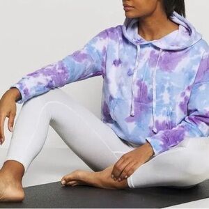 NWT FP Movement by Free People Work It Out Tie Dye Hoodie Purple Blue Size XS